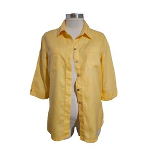 Linen Button Down 3/4 sleeve top